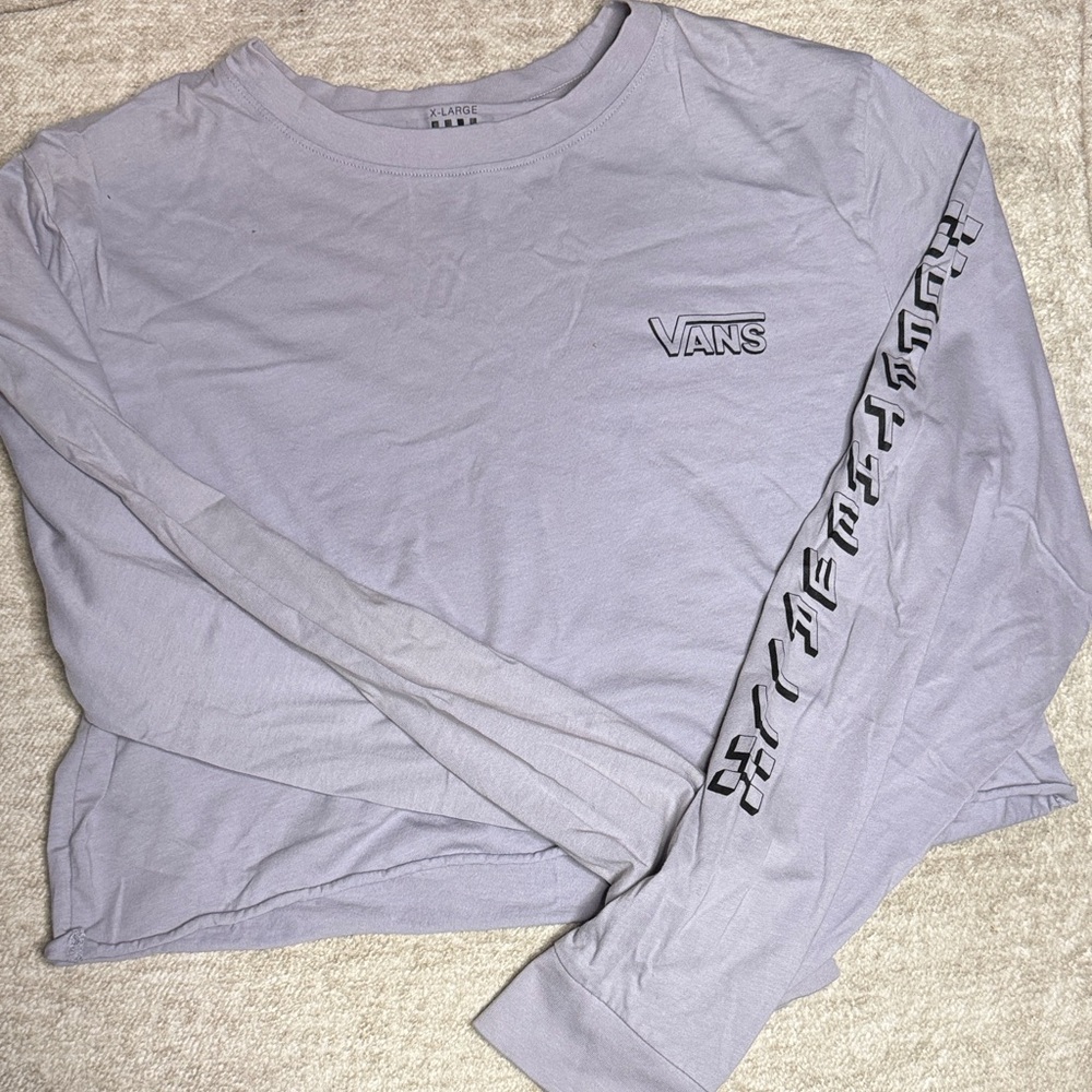 Women’s size XL Vans Light Purple Graphic crop Long Sleeve